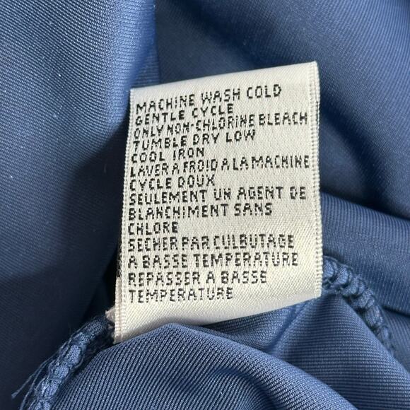 Vintage Talbots Blue Velvet 3/4 Sleeve Maxi Dress Womens Size Medium M VTG Goth - Picture 10 of 11